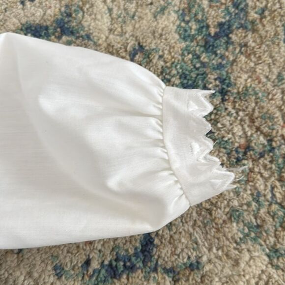 Vintage Her Majesty Elegant Green Velvet Kids Button Down Shirt Under Dress - Picture 6 of 8